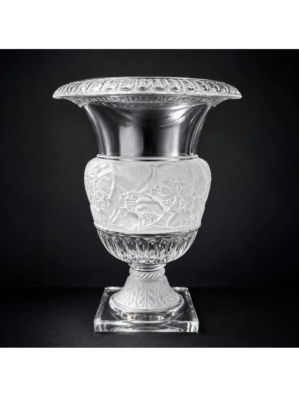 Vtg Shannon Crystal Athena Urn Vase Frosted Grapes 12